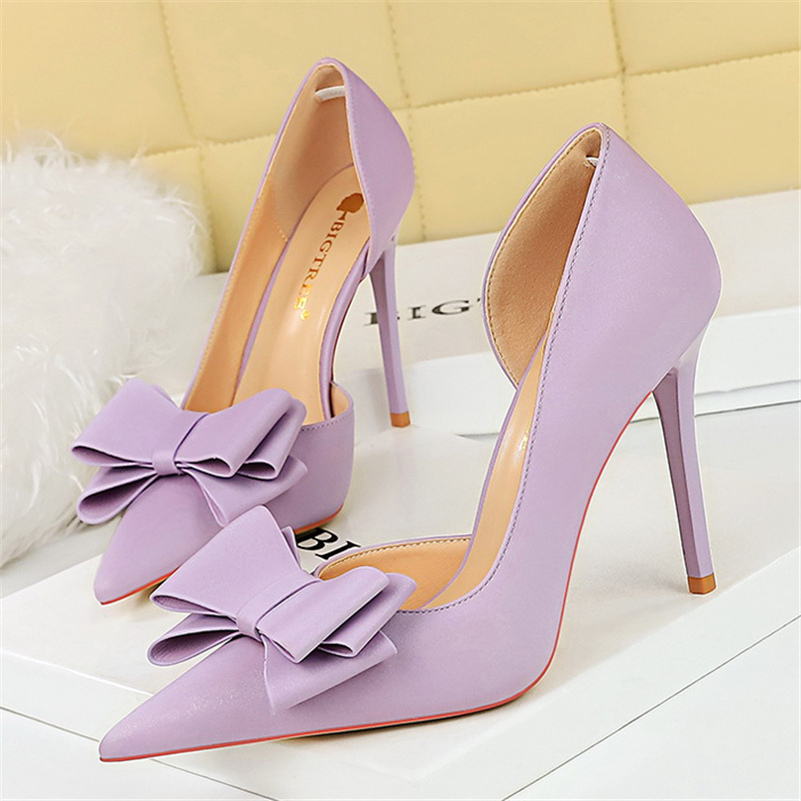 purple high heels